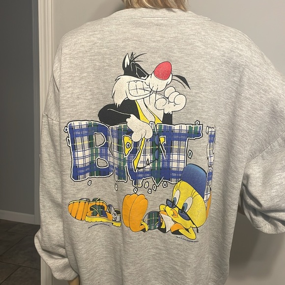 Vintage 96 Warner Bros Don’t ask me Sylvester and Tweety double sided Sweatshirt - Picture 8 of 12